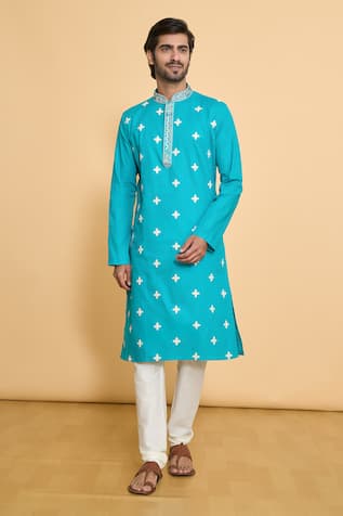 Floral Embroidered Straight Kurta Set 