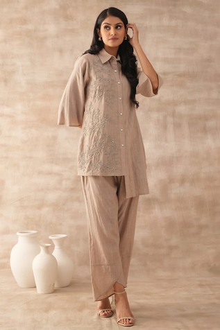 VARUN CHHABRA Embroidered Short Tunic & Pant Set
