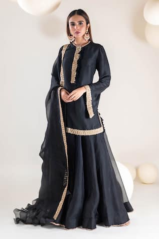 Pallavi Poddar Zardozi Embroidered Kurta Sharara Set 