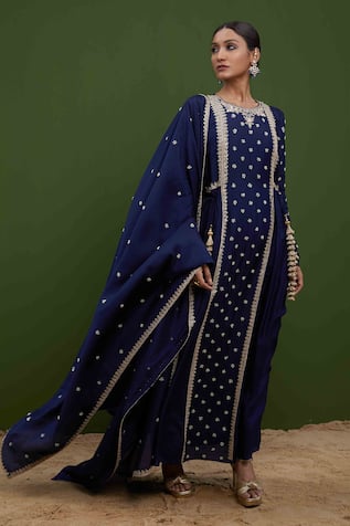 Vasavi Shah Sequin & Thread Embroidered Anarkali With Dupatta 