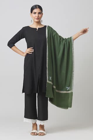 Sozni Embroidered Border Shawl 