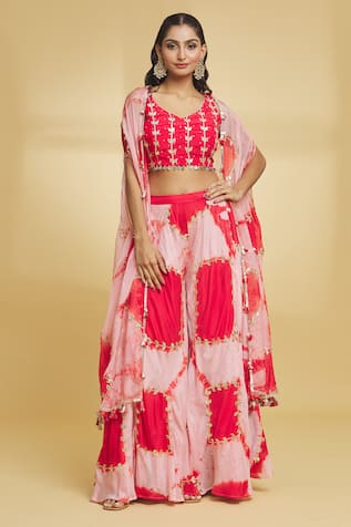 Maayera Jaipur Gota Embroidered Cape Pant Set 