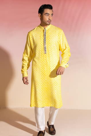 Seven Shibori Chevron Print Kurta Set 