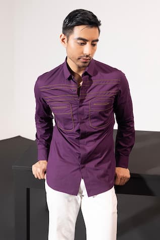 Seven True Tyrian Corded Shirt 