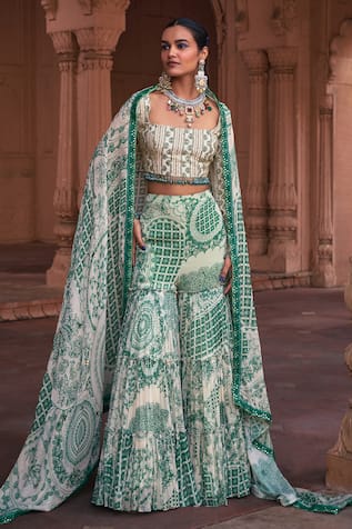 Diyarajvvir Thikri Print Blouse Gharara Set 