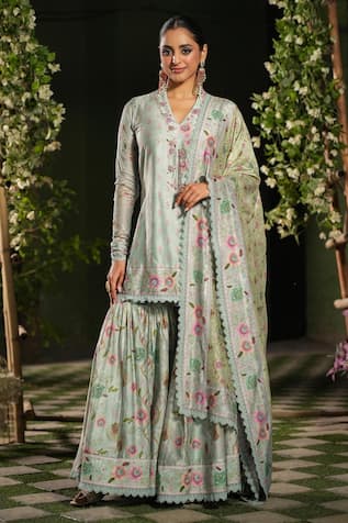 Label Niti Bothra Mughal Floral Print Sharara Set 