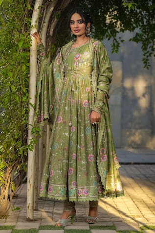 Label Niti Bothra Floral Print Koti Anarkali Set 