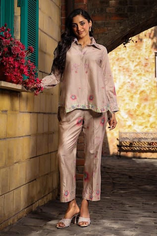 Label Niti Bothra Miniature Floral Print Shirt With Pant 