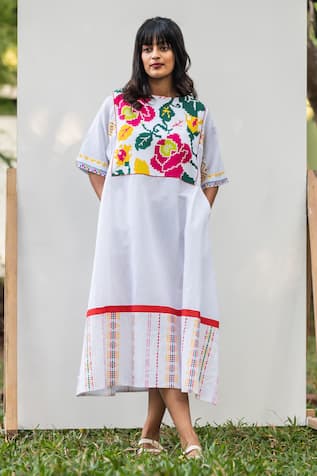 PRACHI KAMAT Portuguese Print Midi Dress 