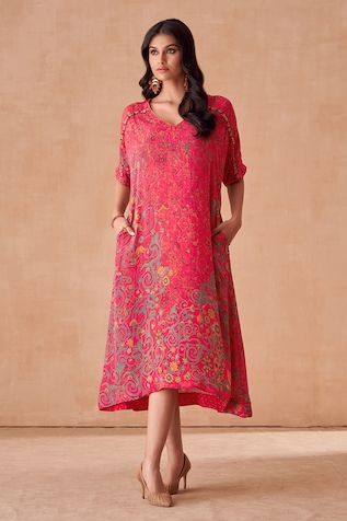 Saundh Faded Floral Print Dress
