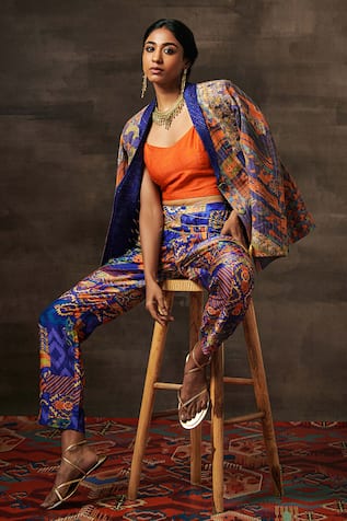 Saundh Aria Tribal Print Jacket Pant Set 