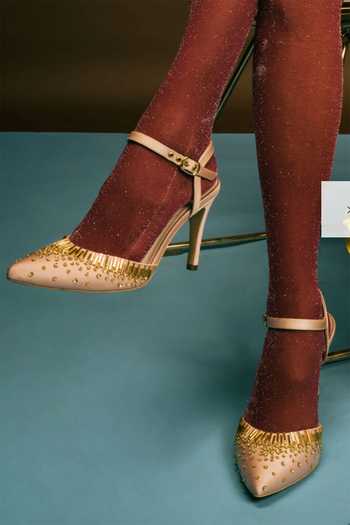 Papa Don't Preach Accessories Isadora Metallic Studded Stilettos 