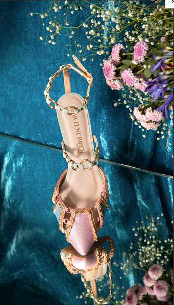 Papa Don't Preach Accessories Sugar Ringlet 3D Metallic Bead Embroidered Stilettos 