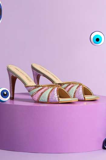 Papa Don't Preach Accessories Peppermint Glass Bead Embellished Stilettos 