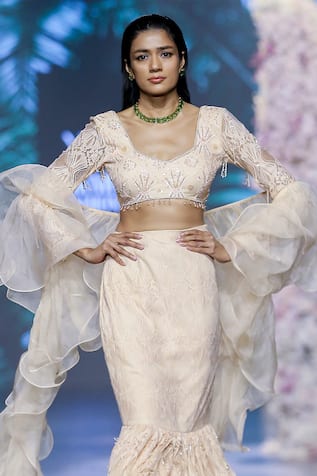 Nirmooha Chantilly Lace Embroidered Blouse 