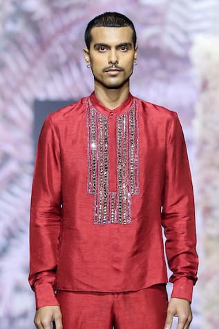 Nirmooha Hand Embroidered Yoke Shirt 