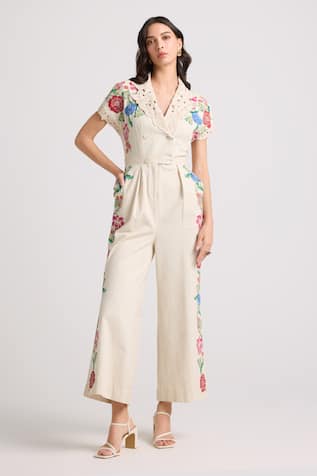 Chandrima Floral Embroidered Jumpsuit 