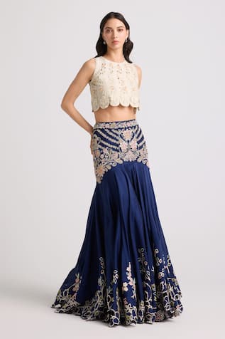 Chandrima Embroidered Chanderi Lehenga 