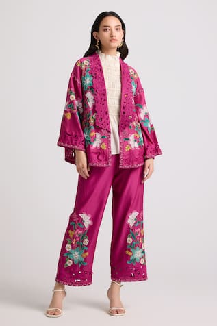 Chandrima Floral Bloom Embroidered Pant 