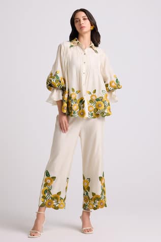 Chandrima Sunflower Embroidered Shirt 