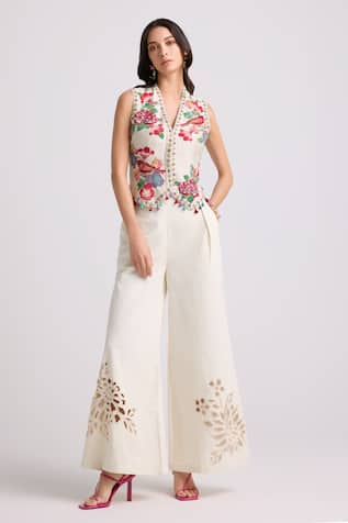 Chandrima Cutwork Flared Pant 