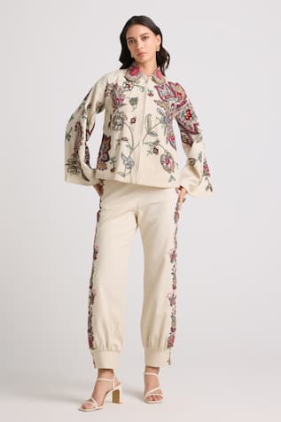 Chandrima Floral Embroidered Utility Pant 