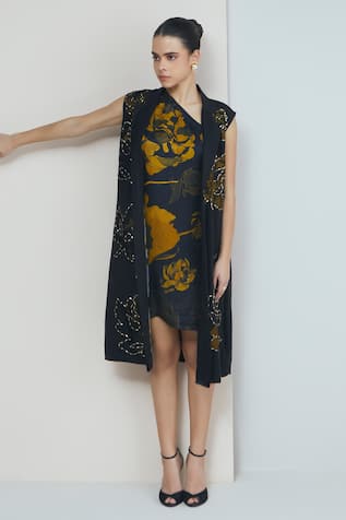 Studio Radical Blossom Garden Print Dress With Sheer Applique Jacket 