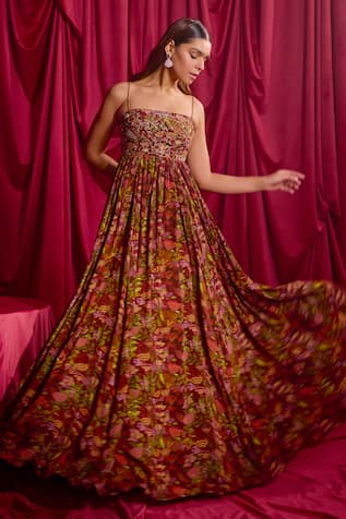 TYOHAR Araya Floral Print Anarkali 