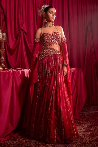 TYOHAR Malti Embroidered Blouse & Lehenga Set 