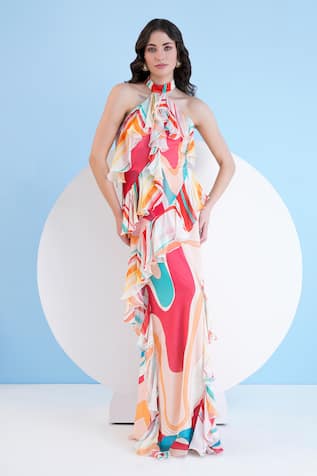 Mandira Wirk Resort Halter Neck Maxi Dress 