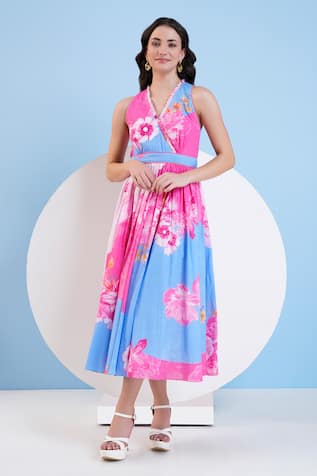 Mandira Wirk Pastoral Floral Print Dress 