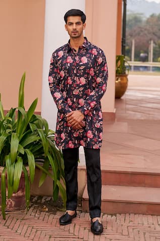 Chhavvi Aggarwal Floral Print Collared Kurta With Pant 