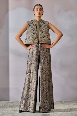 Tarun Tahiliani Embroidered Brocade Gilet 