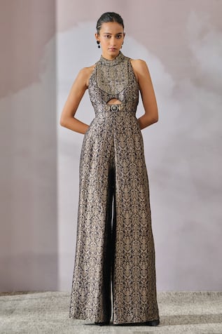 Tarun Tahiliani Floral Brocade Jumpsuit 