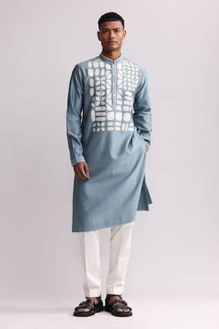Shadow Yoke Applique Embroidered Kurta & Pant Set 