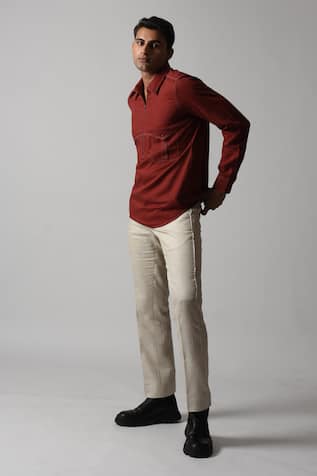 Flap Pockets Cotton Shirt 