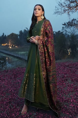 Safaa The Duha Floral Woven Anarkali Set 