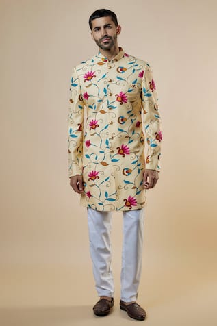 Printed Sherwani & Pant Set For Kids