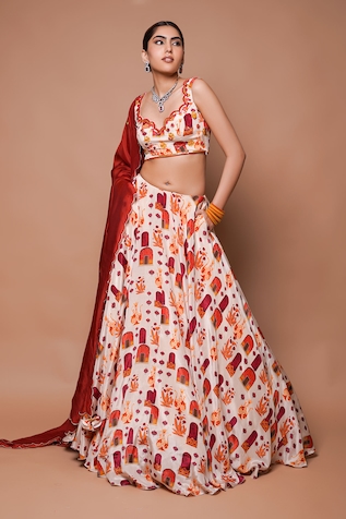 Ahi Clothing Bahar Jharoka Print Lehenga Set