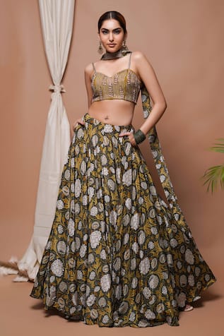 Ahi Clothing Forest Bloom Print Lehenga Set 