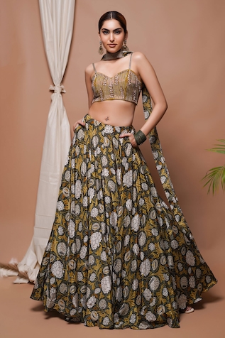 Ahi Clothing Forest Bloom Print Lehenga Set