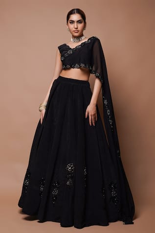 Ahi Clothing Musk Bloom Cutwork Embellished Lehenga With Blouse 