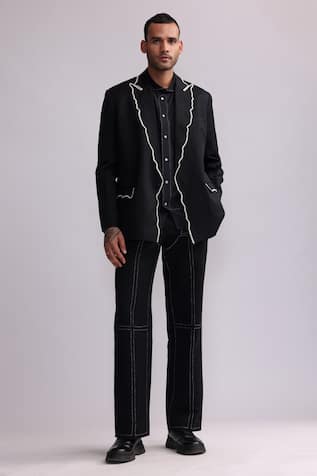 Crochet Edged Blazer 
