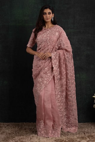 Shikha and Srishti Design Embroidered Saree With Blouse 