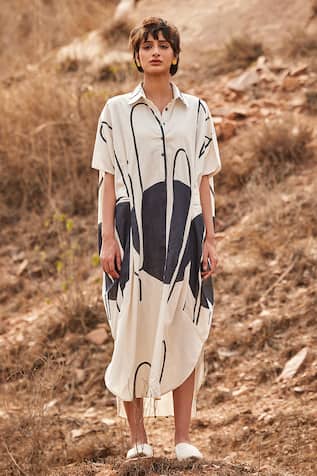 Kharakapas Agave Cactus Print Kaftan 