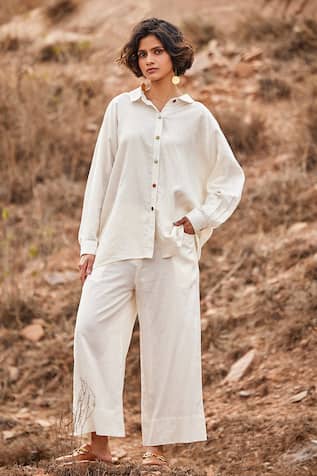 Kharakapas Heer Linen Shirt & Pant Co-ord Set 