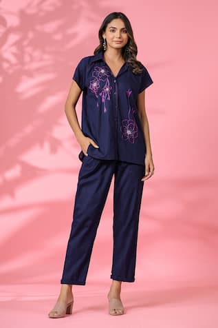 k-anshika Resham Thread Work Top & Pant Set 