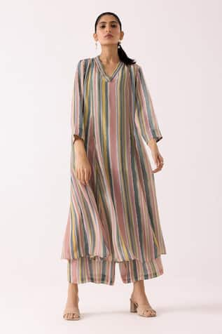 Label Shreya Sharma Stripe Patterned Kurta With Pant 