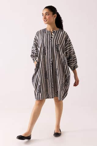 Label Shreya Sharma Stripe Pattern Dress 