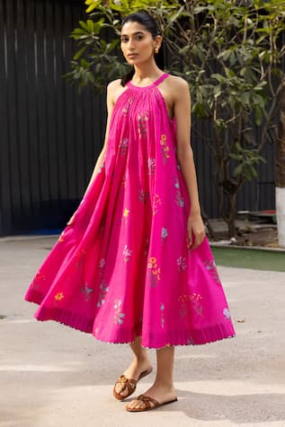 Label Shreya Sharma Floral Print Cotton Dress 